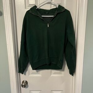 Dark Green Half-Zip Sweatshirt
